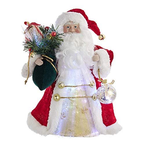 Kurt Adler 12-Inch CUL Fiber Optic LED Santa Treetop