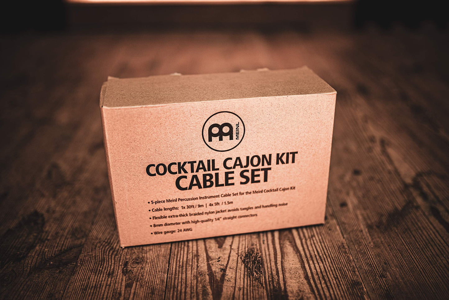 Meinl Percussion Cocktail Cajon Instrument Cable Set with Varying Lenghts — 8 mm with 1/4" Connectors — for PA Sound Systems or Amplifiers, 2-Year Warranty (MPICS1)