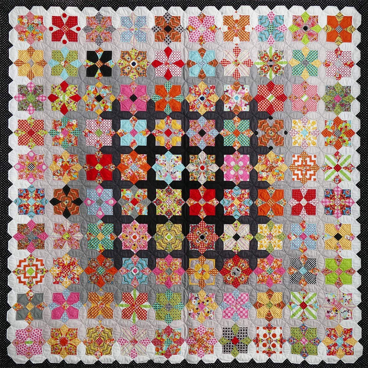 Quatro Colour Quilt Pattern by Sue Daley Designs EPP English Paper Piecing Starter Kit Papers and Templates Patchwork Sewing