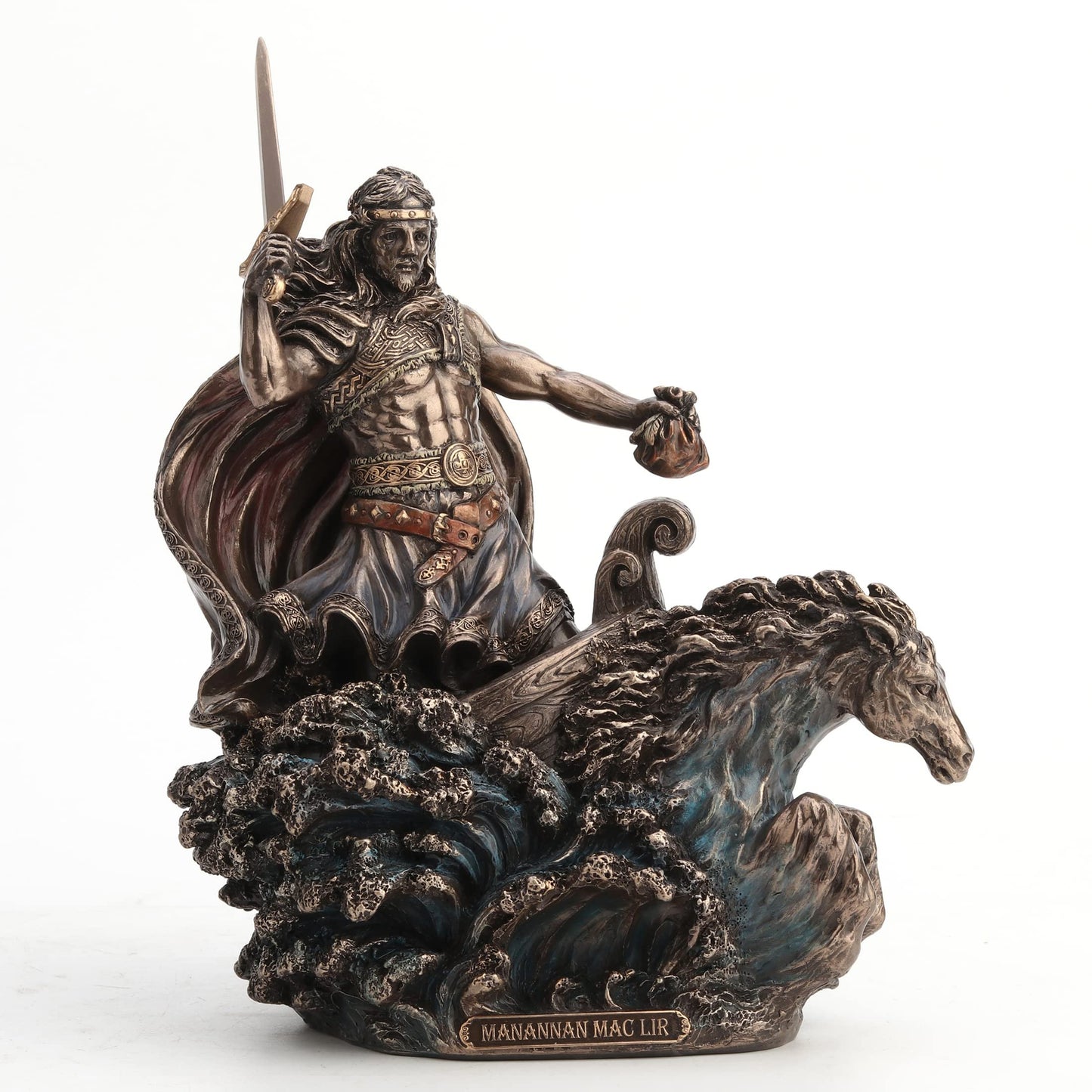 Veronese Design 9 1/2 Inch Manannan Mac Lir Irish God of The Sea Cold Cast Resin Statue Bronze Finish