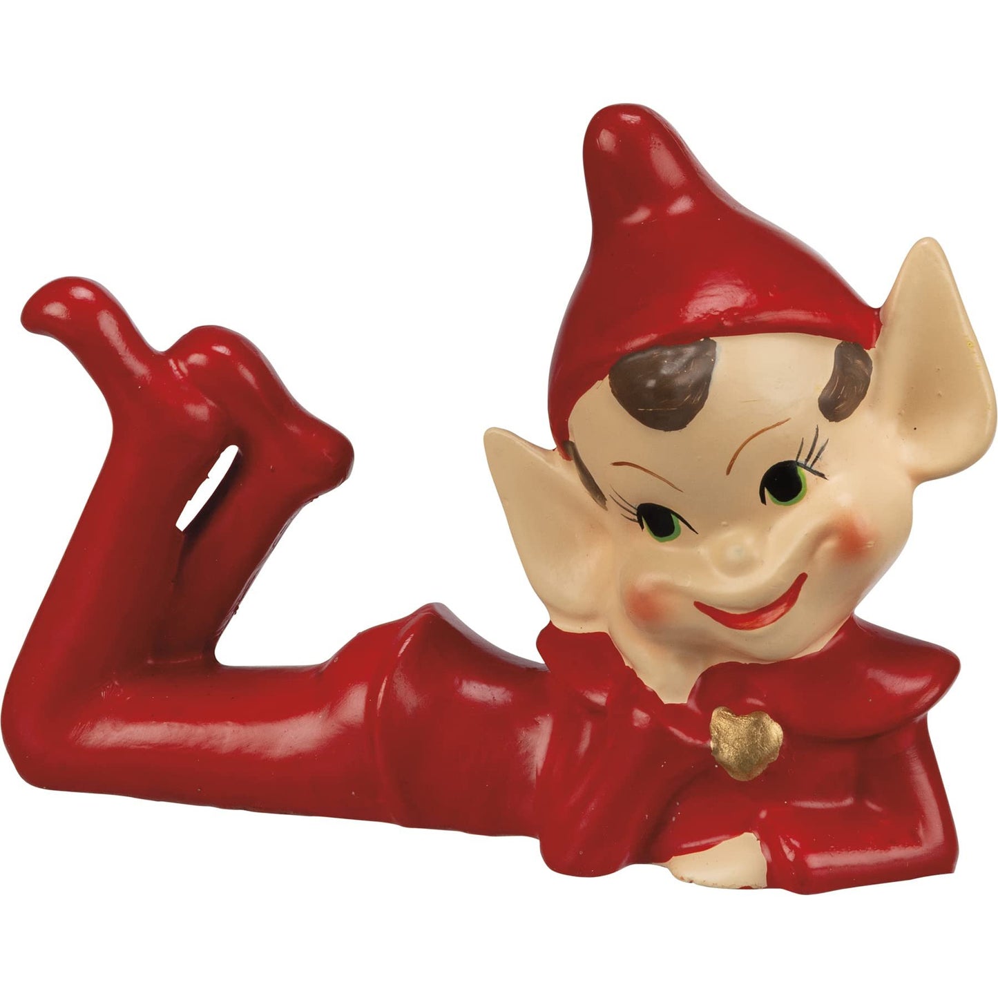 Primitives by Kathy Wooden Boy Elf Figurine 5 Inch x 3.5 Inch