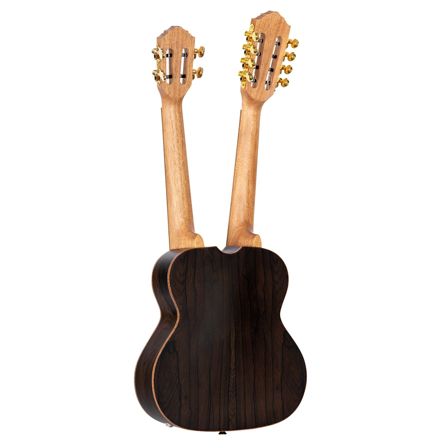 Ortega Guitars Custom Built Series Double Neck 4 & 8 String Tenor Acoustic-Electric Ukulele w/Bag, Right (Hydra-ZS)