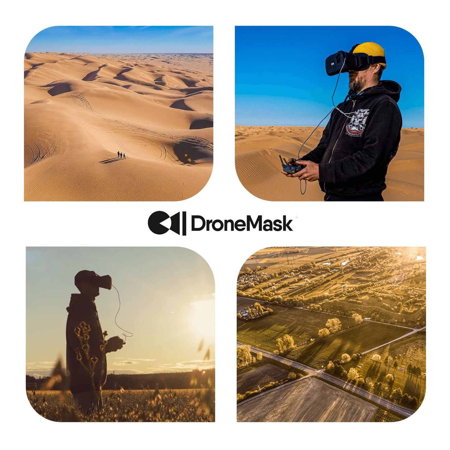 DroneMask 1 | Patented Unibody Lens FPV Goggles | Immersive VR Headset for DJI & GPS Drones