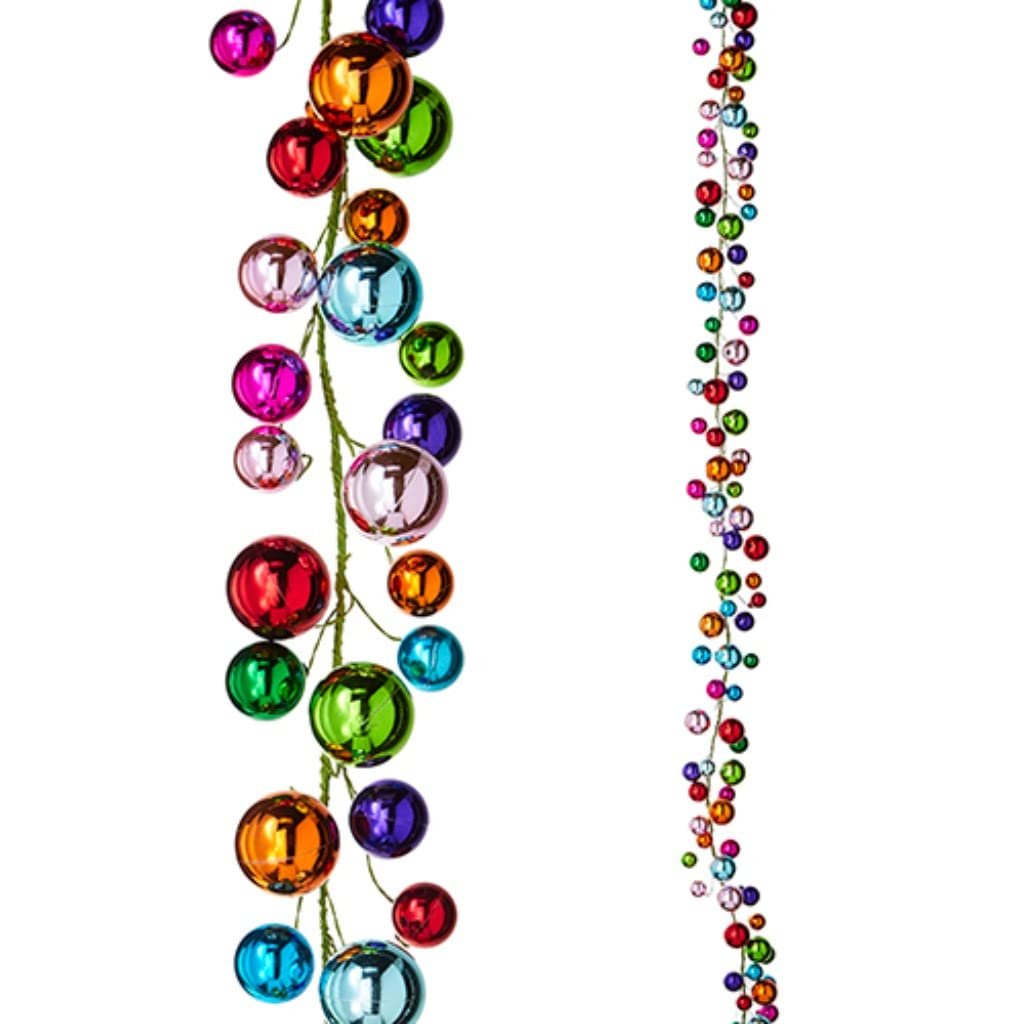 Raz Imports Ball Garlands 2022 6' Multi-Colored Ball Garland