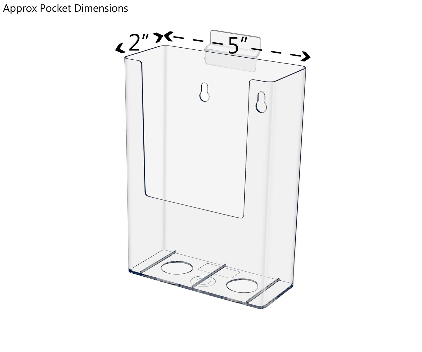 Marketing Holders 6 Pack Slatwall Brochure Holder Pamphlet Holds 4.5" W Literature BiFolds Display Rack Printed Half Sheet Literature Advertising Doctors Offices Retail Stores Big Box Stores