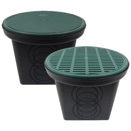 Storm Drain 20" Round Catch Basin Drain Box With Solid Lid (1)