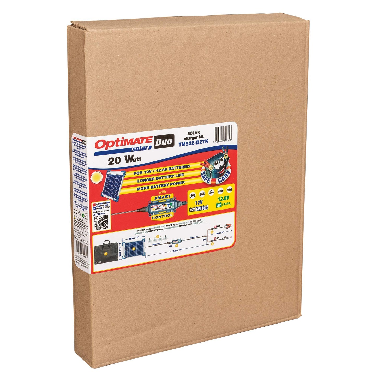 Optimate Solar Duo 40W, TM522-D4, 6-Step 12V / 12.8V 3.3A Weatherproof Solar Battery Saving Charger & maintainer