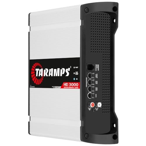 Taramps HD 3000 2 Ohms 1 Channel 3000 Watts RMS MAX Full Range Car Audio, Monoblock, LED Monitor Indicator, Class D Amplifier, Crossover, White 3k amp, Sound Quality