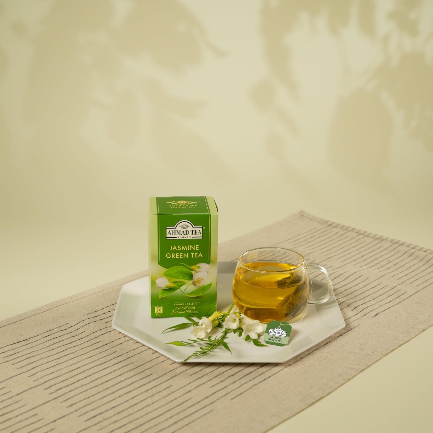 English Teas,"Jasmine Green Tea" - Tagged and Aluminium Foil Enveloped Teaba.