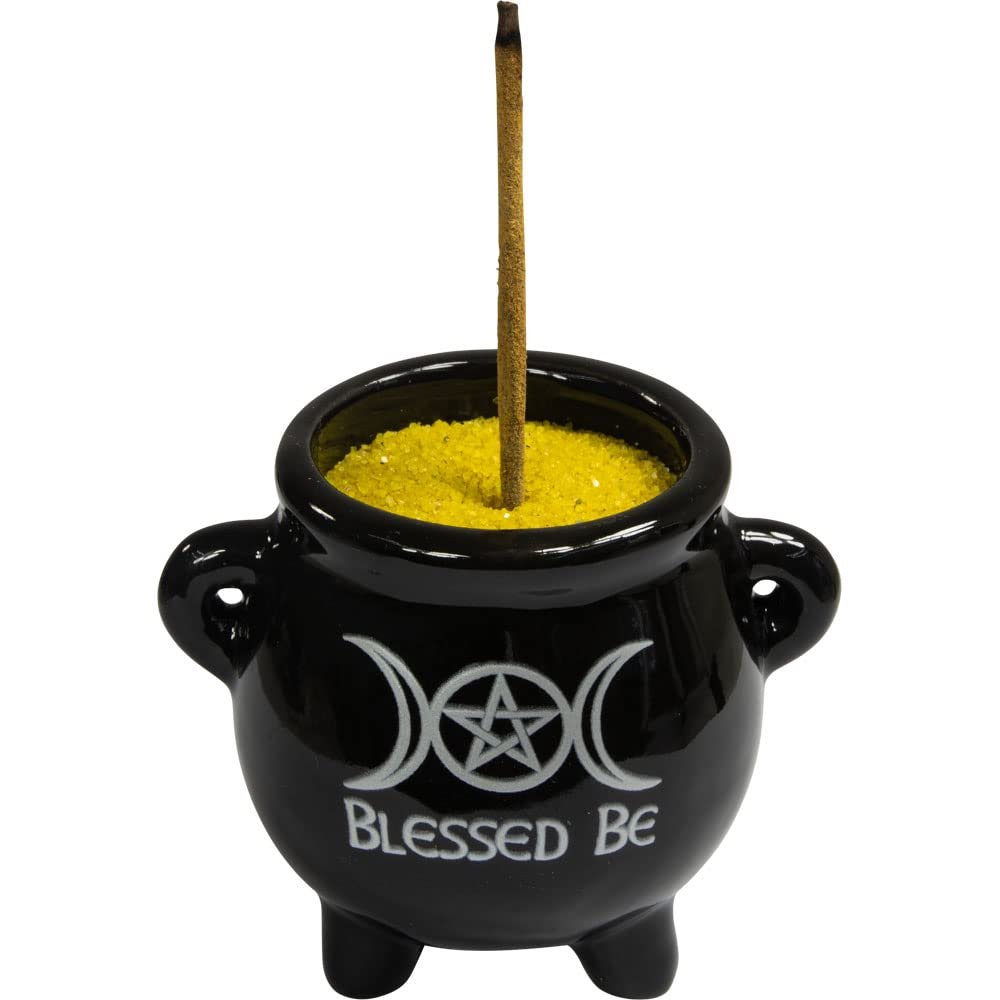 Kheops International Ceramic Mini Cauldron - Triple Moon w/Pentacle