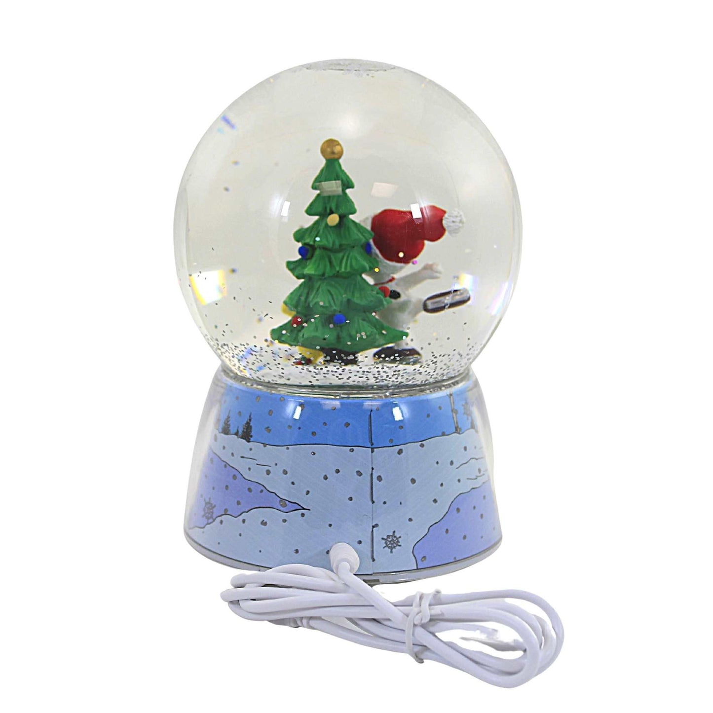 Roman 20.25" Blue Pre-Lit LED Snoopy Christmas Snow Globe