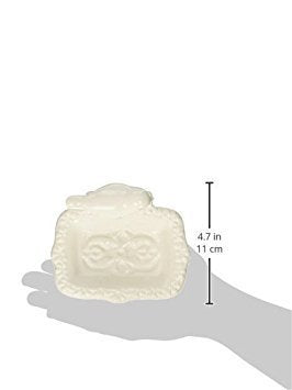 Abbott Collection 27-LAVATA Ceramic White Bird Bathroom Soap Dish, 5" L