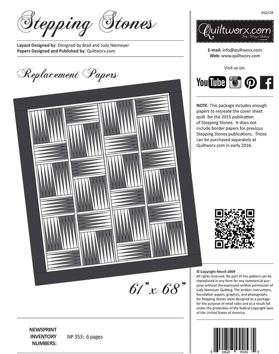 Quiltworx - Judy Niemeyer Quilting Stepping Stones Replacement Papers Pattern, None