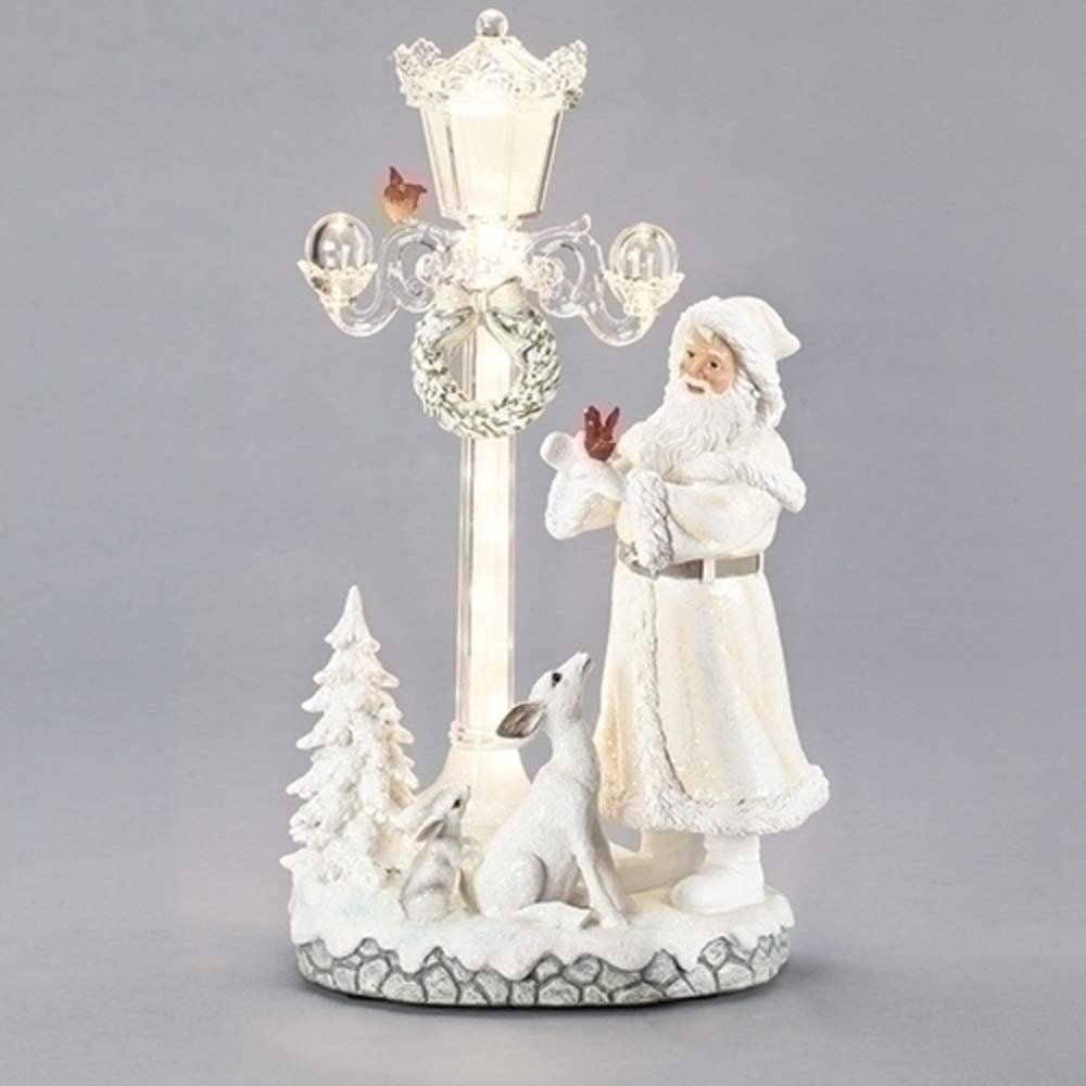 Christmas by Roman Inc., Amusements Collection, 15.5" H Musical Santa LED,Lantern, Snow Globe, Holiday Home Décor, Santa, Cardinal, Nutcracker, Snowman, Reindeer (8.5x7.25x15.375)