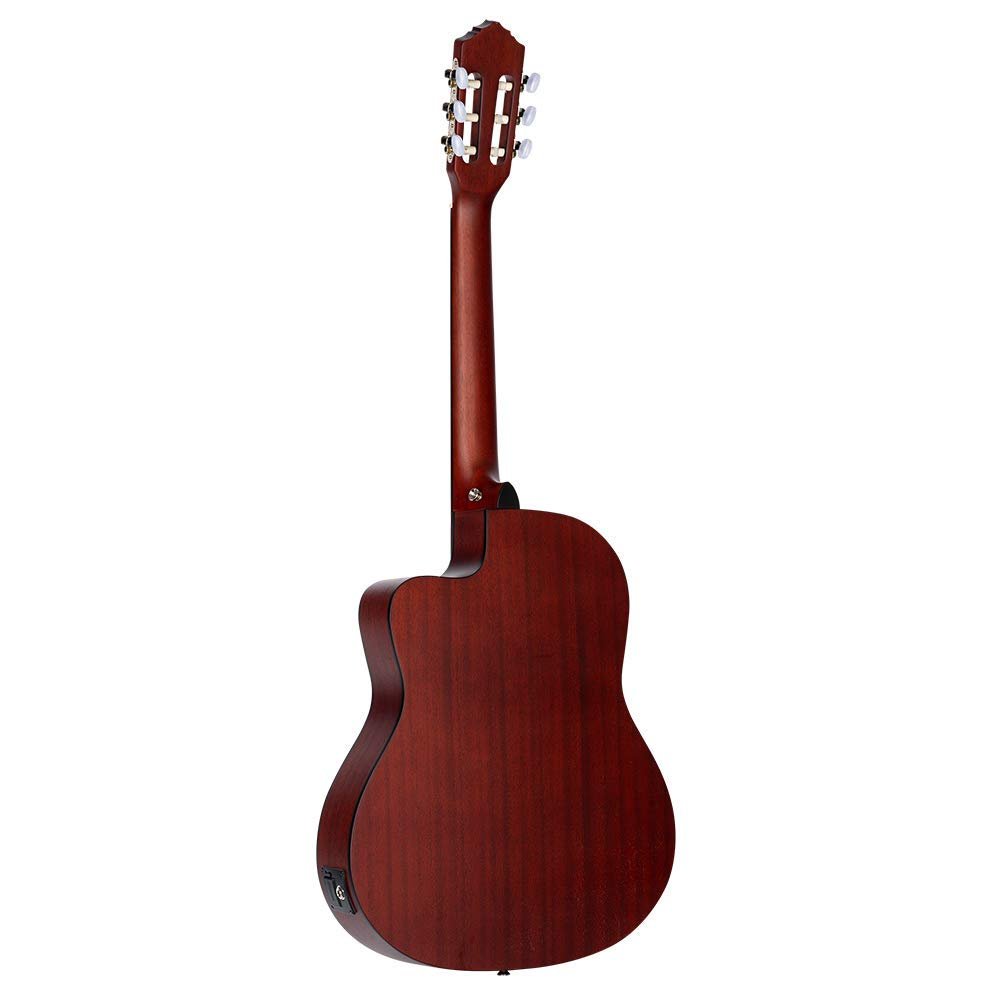 Ortega Guitars Family Series Thinline Acoustic-Electric Nylon Classical 6-String Guitar w/Bag, Right (RCE125MMSN)