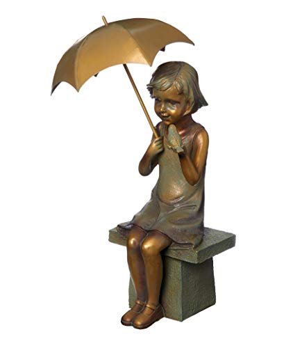 Roman - Girl on Bench Statue, 17.25" H, Garden Collection, Resin and Stone, Decorative, Gift, Home Outdoor Decor, Durable, Long Lasting, Unique Design