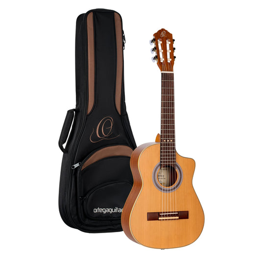 Ortega Guitars Requinto Series Pro 6 String Acoustic-Electric Guitar, Right (RQ39E)