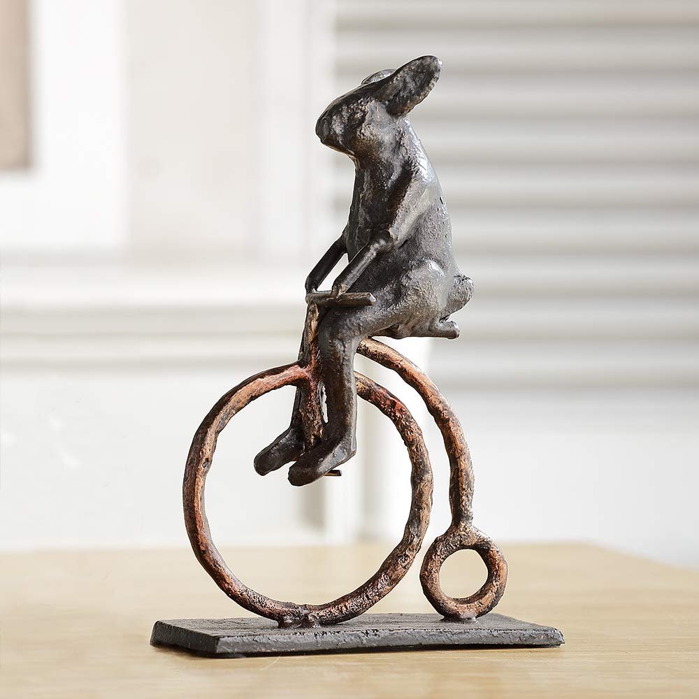 SPI Rabbit on Antique Bicycle Desktop Decor