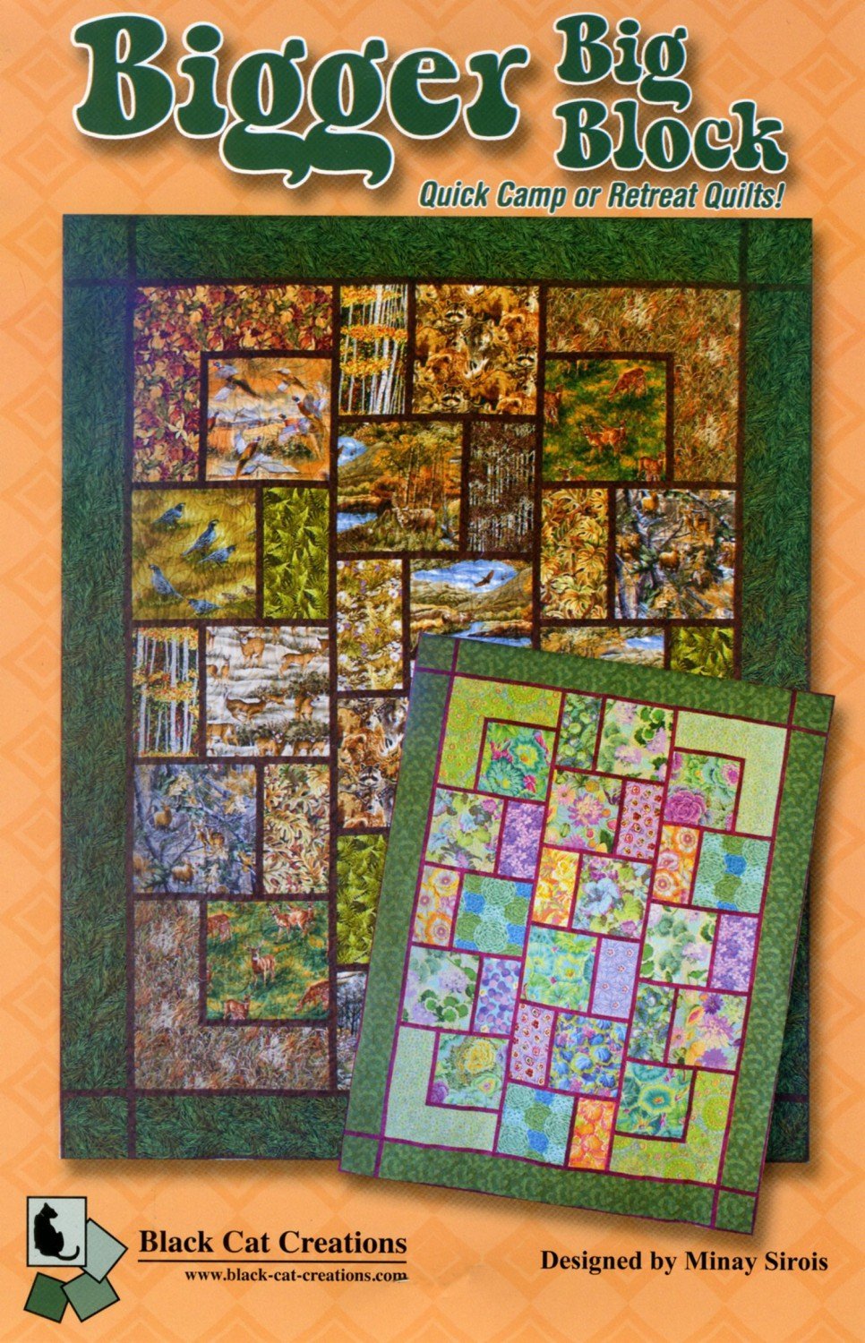 Bigger Big Block Quilt Pattern, for Large and Scenic Prints, Finished Sizes: 69in x 89in, 88in x 95in, 106in x 108in