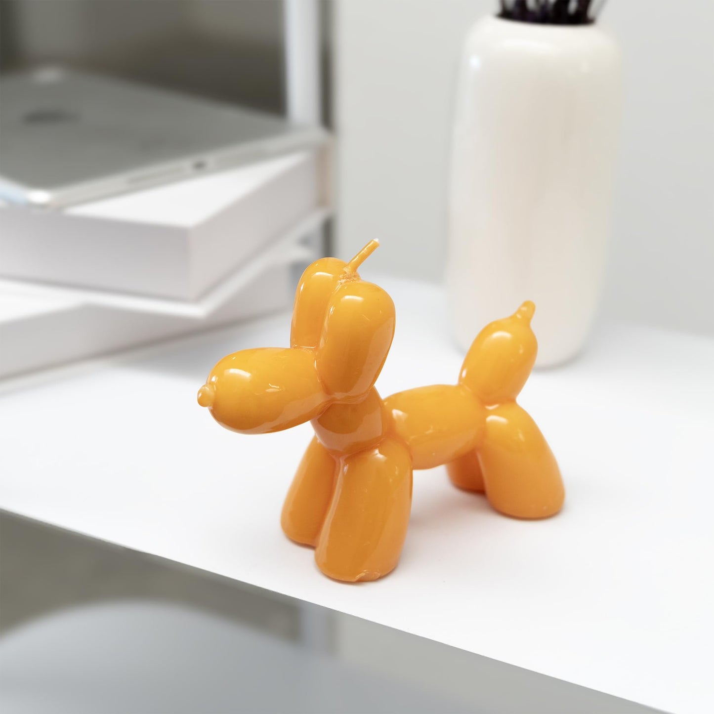 Orange Balloon Dog Candle – Decorative Fun Home Accent Candle – Playful Party & Celebration Decor
