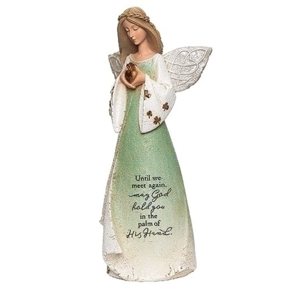Roman Irish Angel, 8.25-inch Height, Resin, Stone Mix, Home, Tabletop Décor