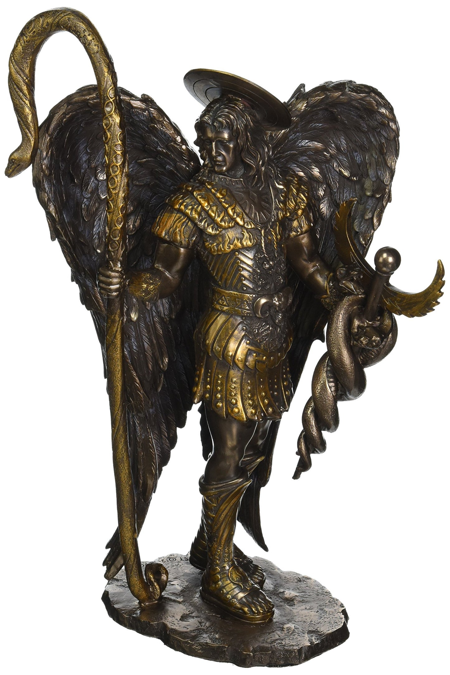 11.75 Inch Saint Raphael in Warrior Pose with Sword Statue Figurine