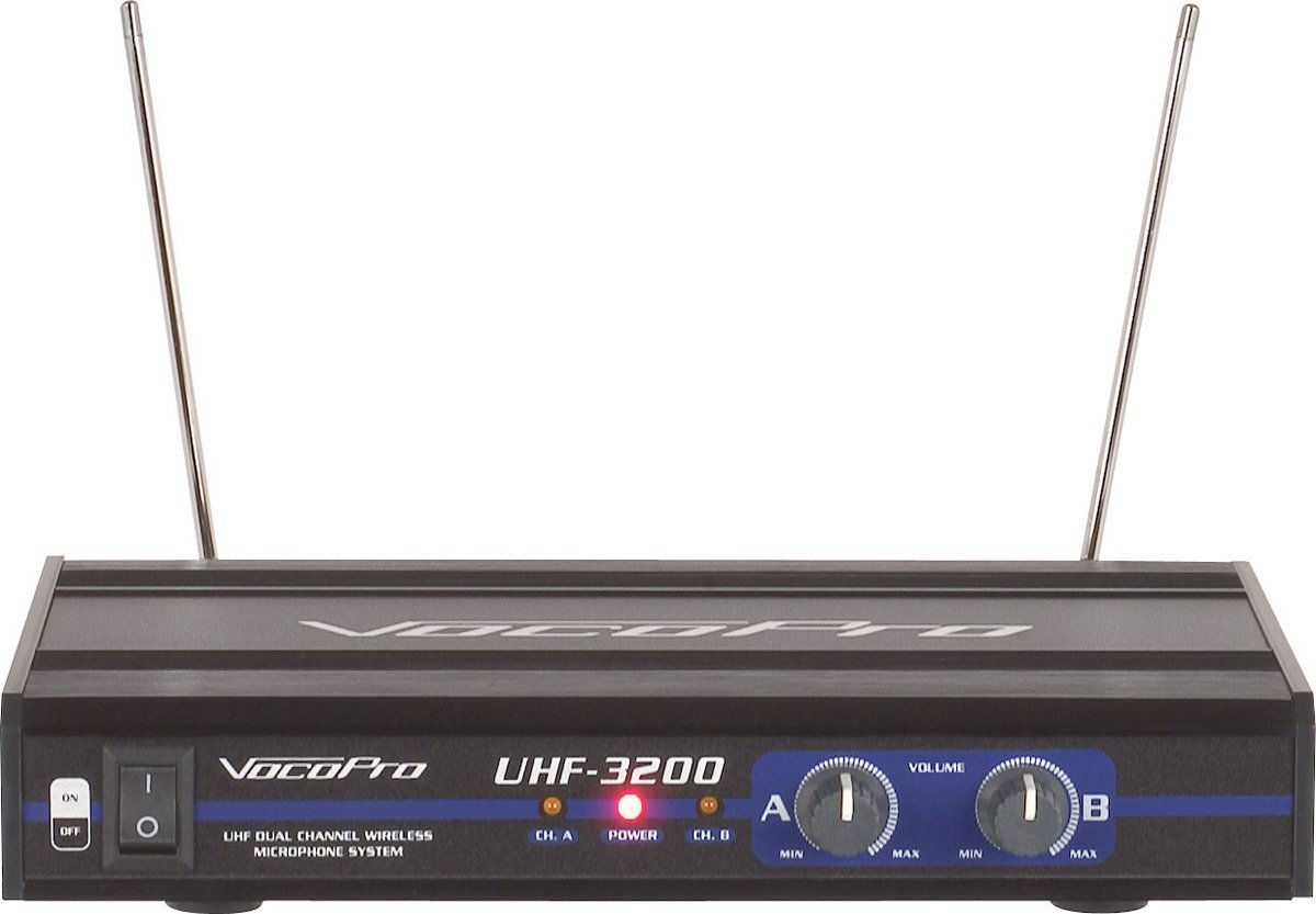 VocoPro UHF Dual-Channel Rechargeable Wireless Microphone System (UHF-3205-9)