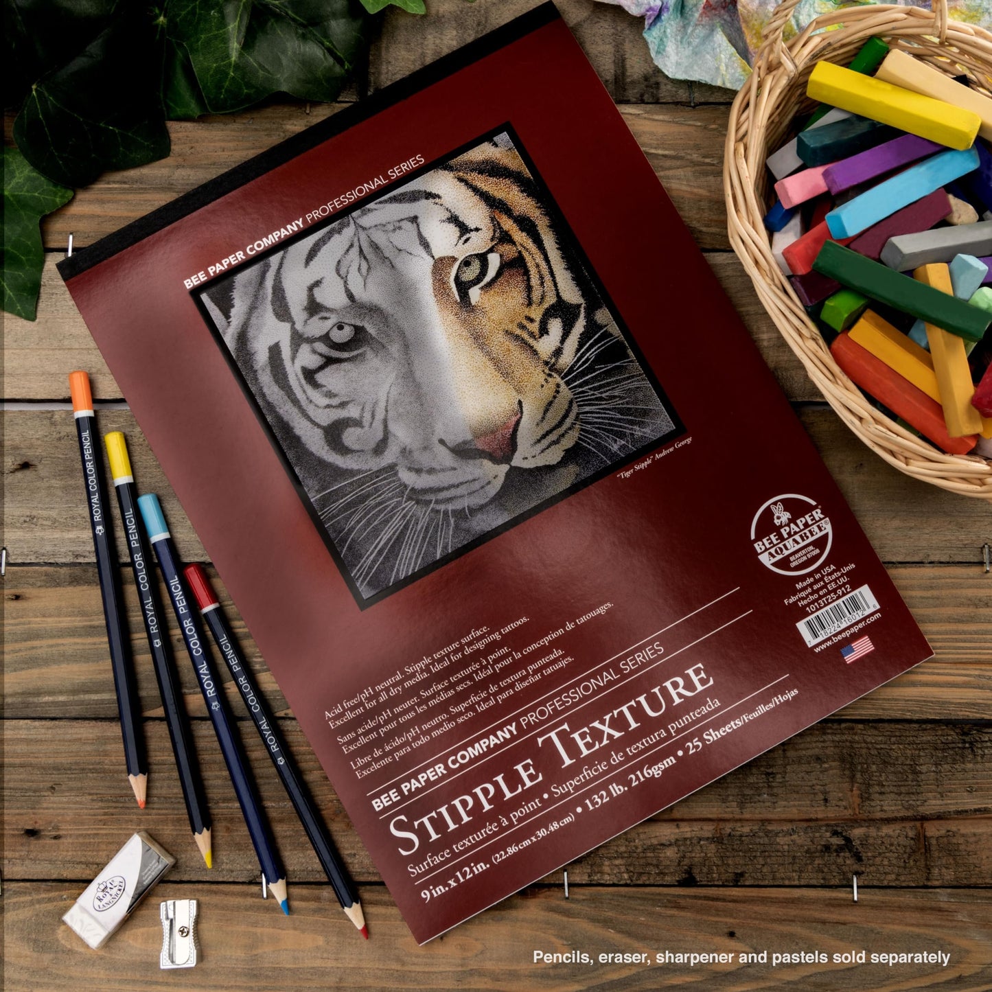 Bee Paper - 9"x 12" Stipple Texture Paper Pad, 25 Sheets