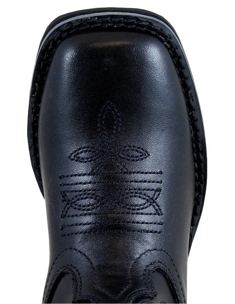 Smoky+Children%27s+Kid%27s+Outlaw+Black+Leather+Western+Cowboy+Boot
