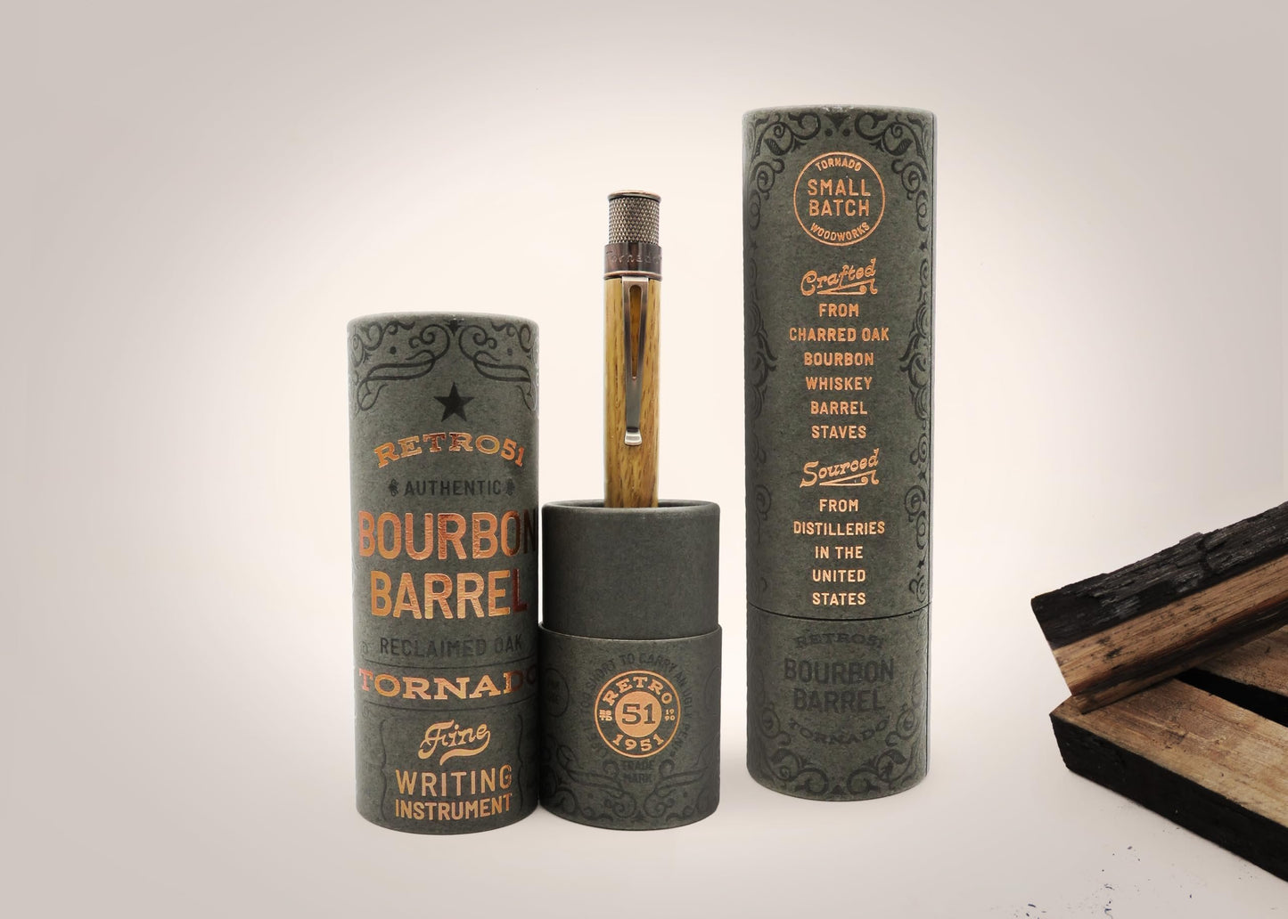 Retro 51 Tornado™ Woodworks - Bourbon Barrel Rollerball Pen