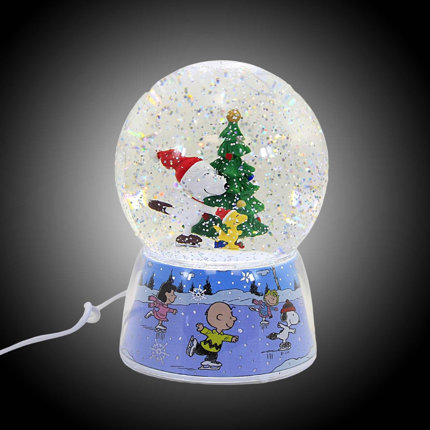 Roman 20.25" Blue Pre-Lit LED Snoopy Christmas Snow Globe