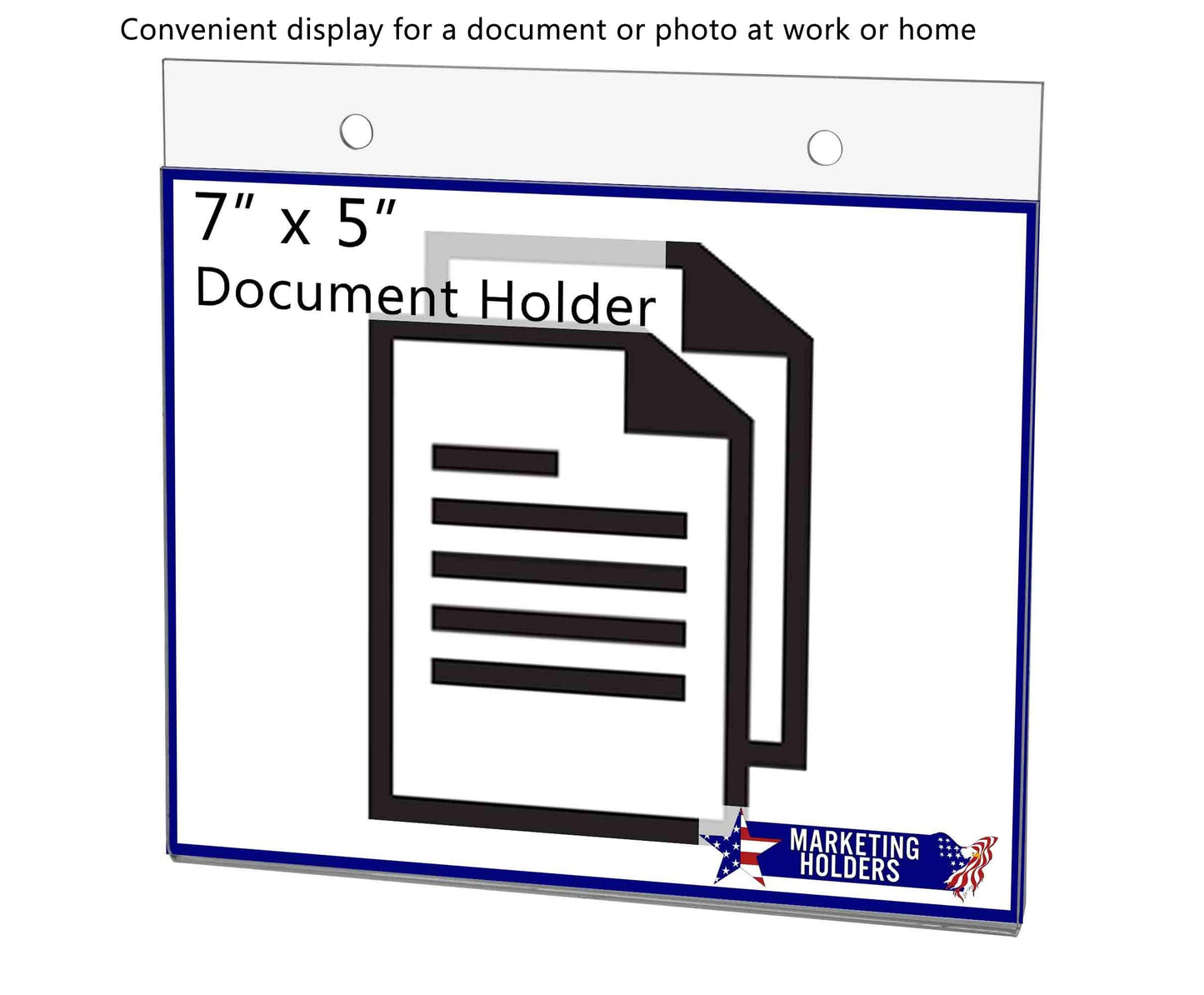 6 Pack 7” x 5” Wall Sign Holder with Hardware Clear Acrylic Notice Advertisement Party Lists Display Horizontal Retail Store Signage Sleeve by Marketing Holders