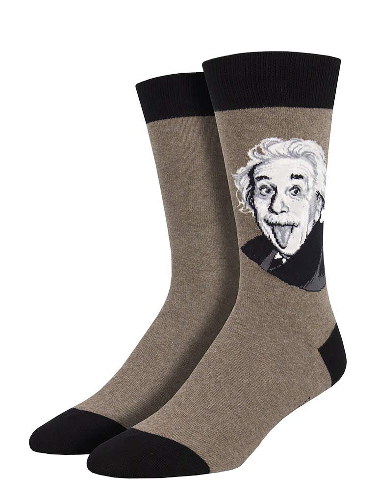 Socksmith Men's Einstein Portrait - Brown Heather