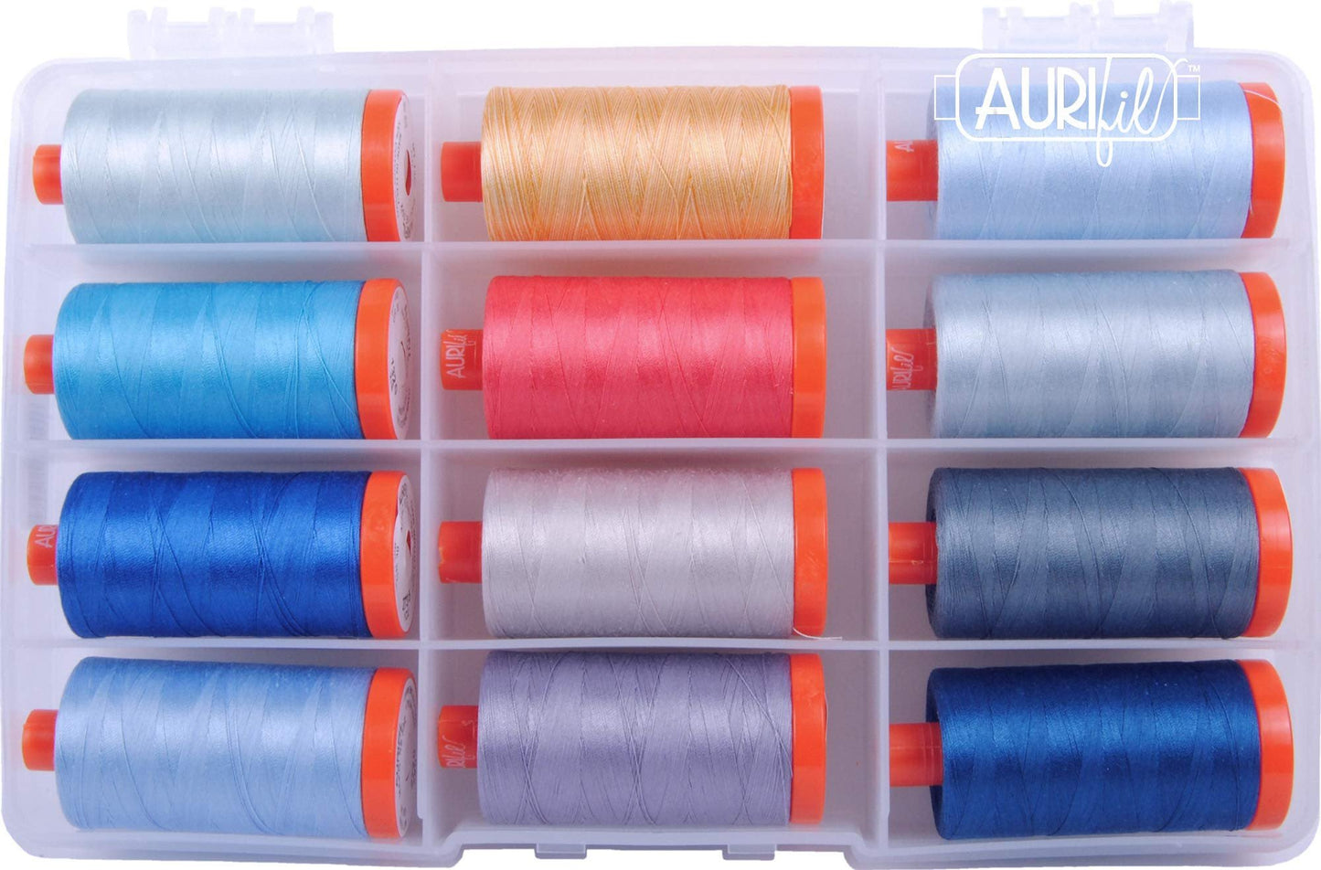 Aurifil USA Jennifer Sampou Sky Collection 50wt 12 Large Spools Thread, Mulitple