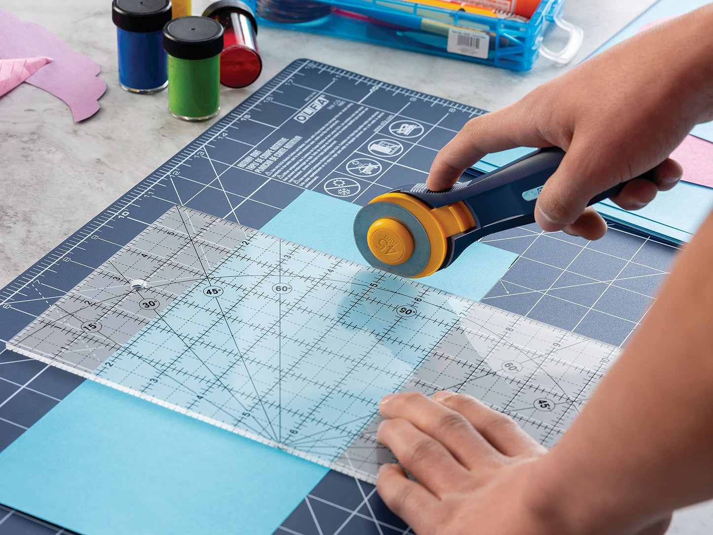 OLFA 1071819 QR-6x12 6-Inch x 12-Inch Frosted Advantage Acrylic Ruler