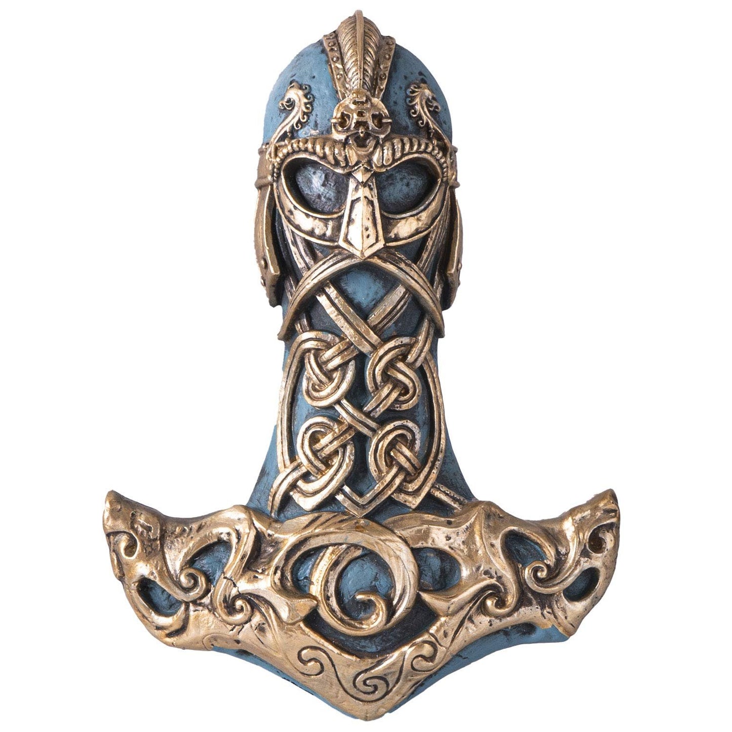 Pacific Trading Company Thor's Hammer Wall Plaque, Hand Painted Mjolnir Artwork Cast Resin Indoor Hanging Wall Decor, 8 Inches