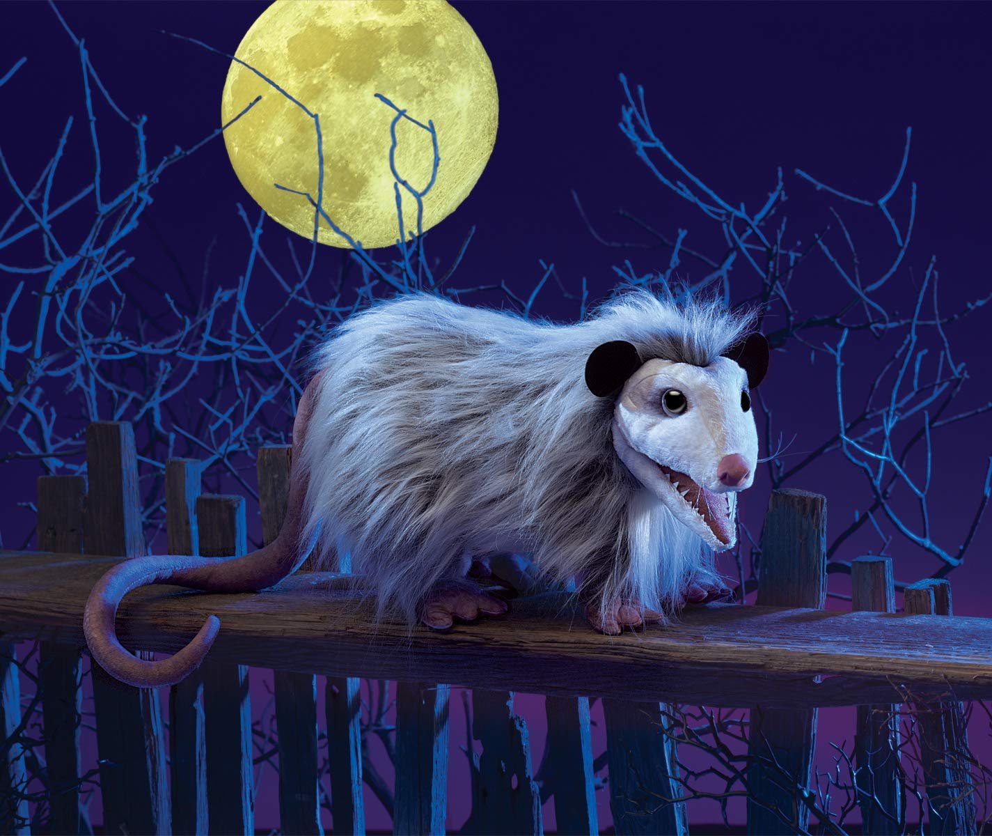 Folkmanis Opossum Hand Puppet, Gray, Black, Brown, 1 EA