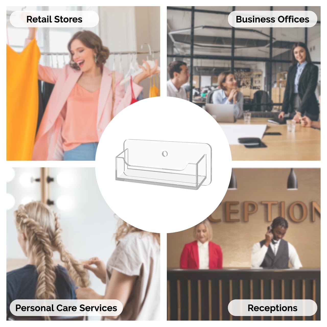 2" x 3.5" Business Card Holder Hanging Hardware Included Gift Cards Organizer Space Saver Single or Multi Pockets Rack Acrylic by Marketing Holders