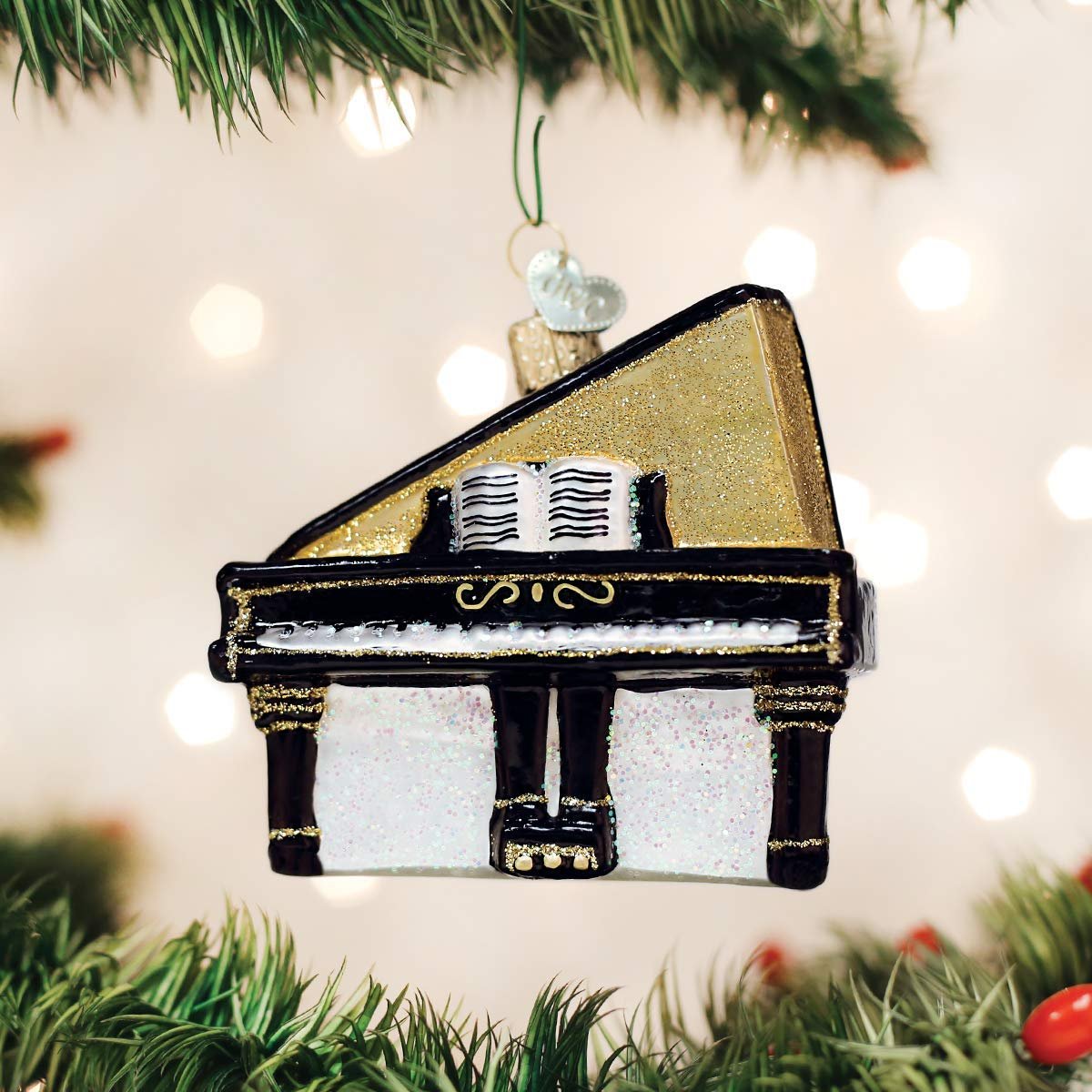 Old World Christmas Ornaments: Musical Instruments Glass Blown Ornaments for Christmas Tree