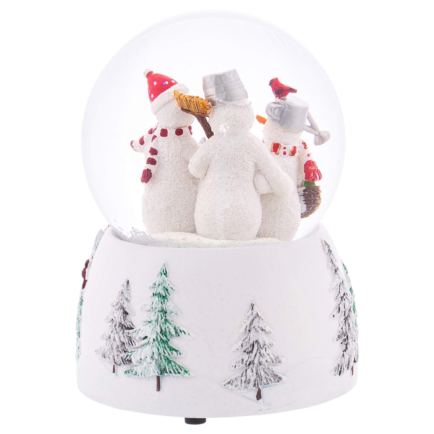 Roman 5.75-Inch Musical Snowman Family Glitterdome – 100mm Wind-Up Christmas Snow Globe, Holiday Home Décor, Gift for Winter & Snowman Lovers