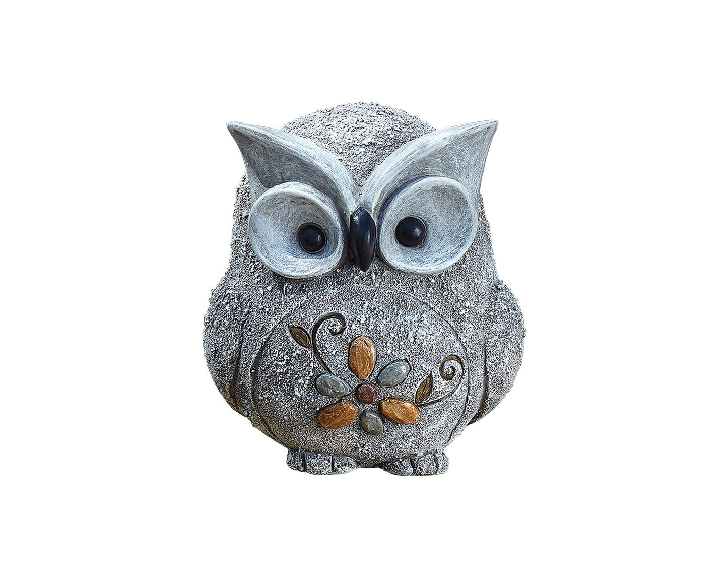 Roman 7.75" H Pebble Owl Statue Pudgy Pals, Garden Decor, Garden Gift