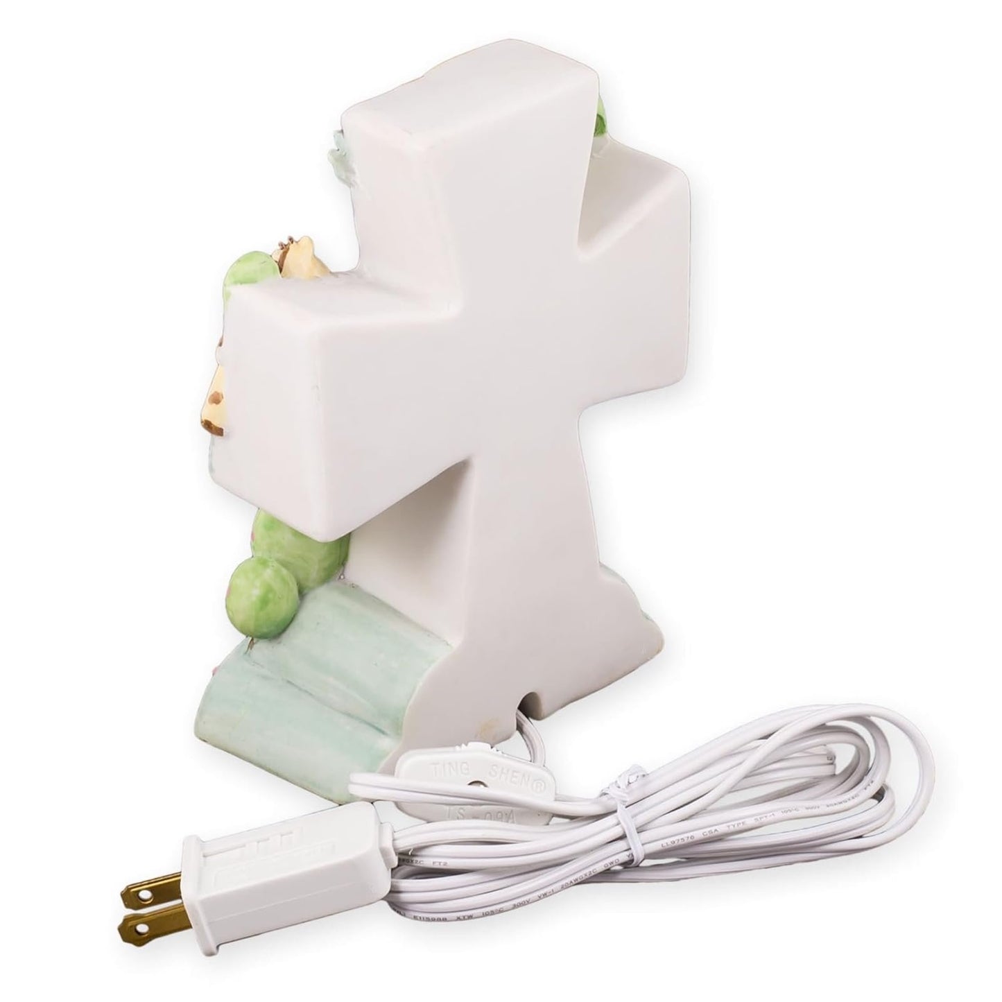 Roman 6.5" God Created Everything Cross Nightlight, Nursery Decor, Baptism or Baby Shower Gift, Christian Religious Accent Light