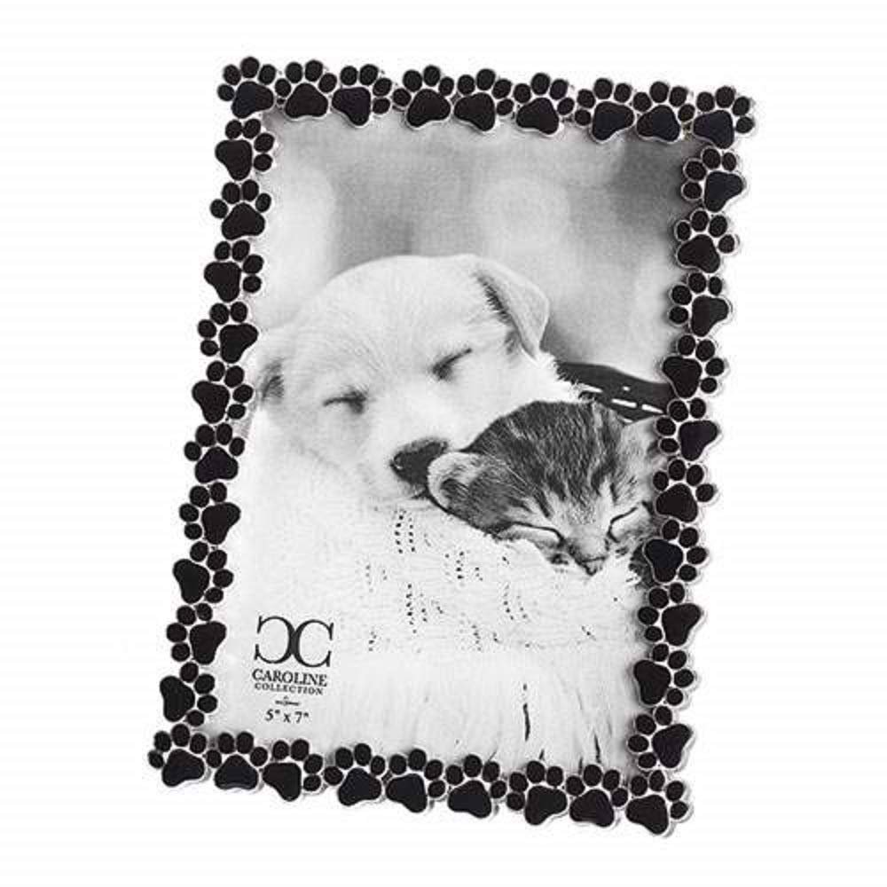 Roman Giftware Inc., Memorial Pet Collection, 7.75" H Black PAW Print Frame,Religious, Inspirational, Durable (1x5x7)
