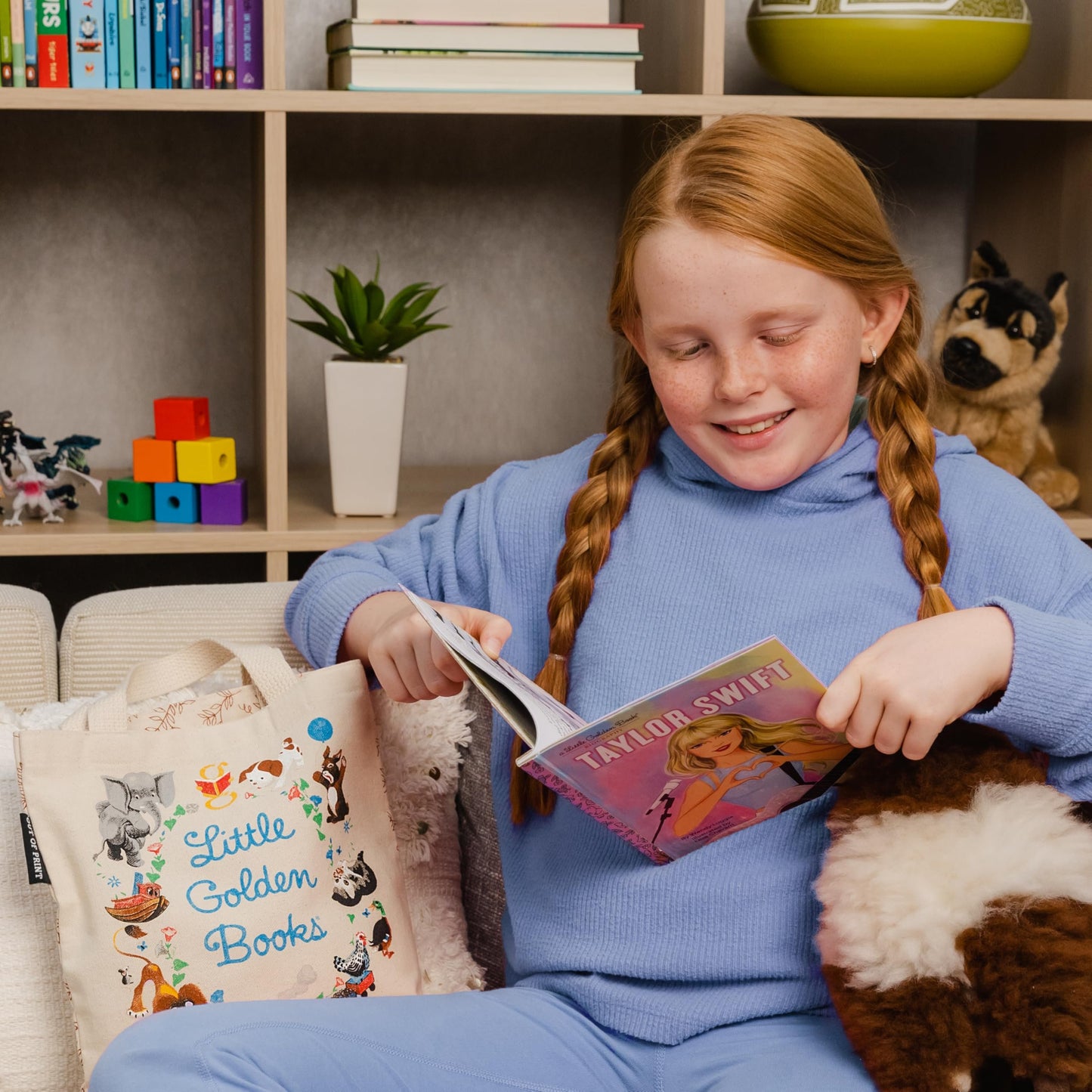 Out of Print Little Golden Books Mini Tote Bag with Inner Pocket - Small Tote Bag for Book Lovers and Kids