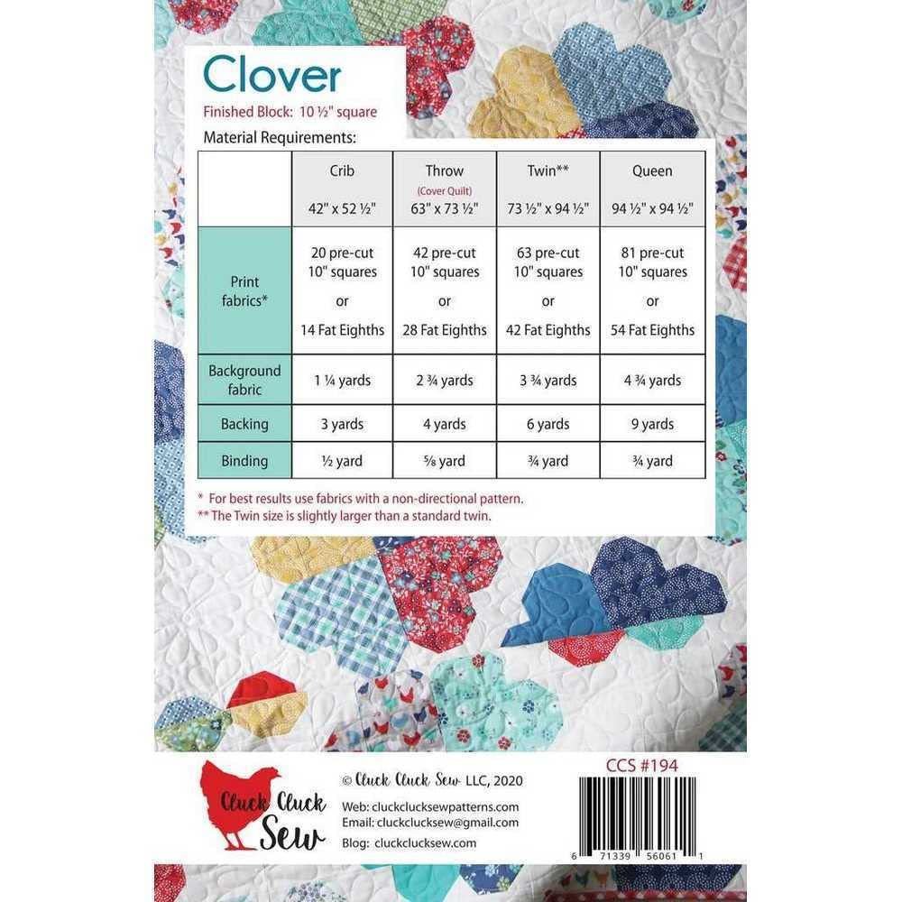 Cluck Cluck Sew Clover Pattern