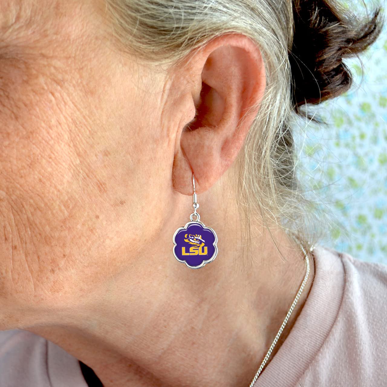 From the Heart Enterprises LSU Tigers Hazel Silver Earrings Jewelry Gift, Purple