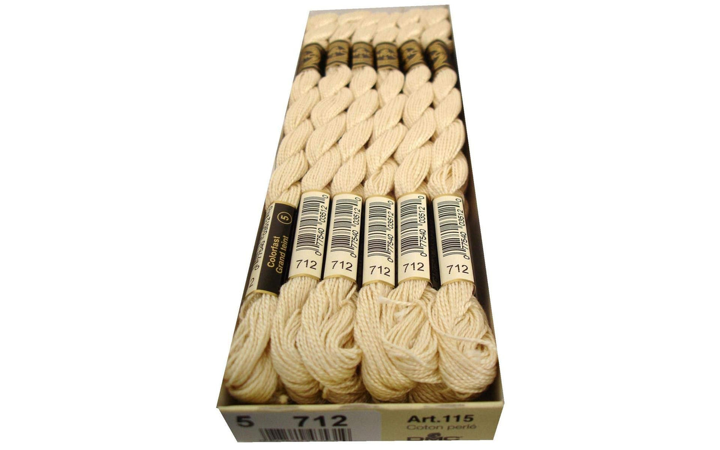 DMC Thread Pearl Cotton Skeins Size 5 27.3 Yards Cream 115 5-712 (12-Pack)