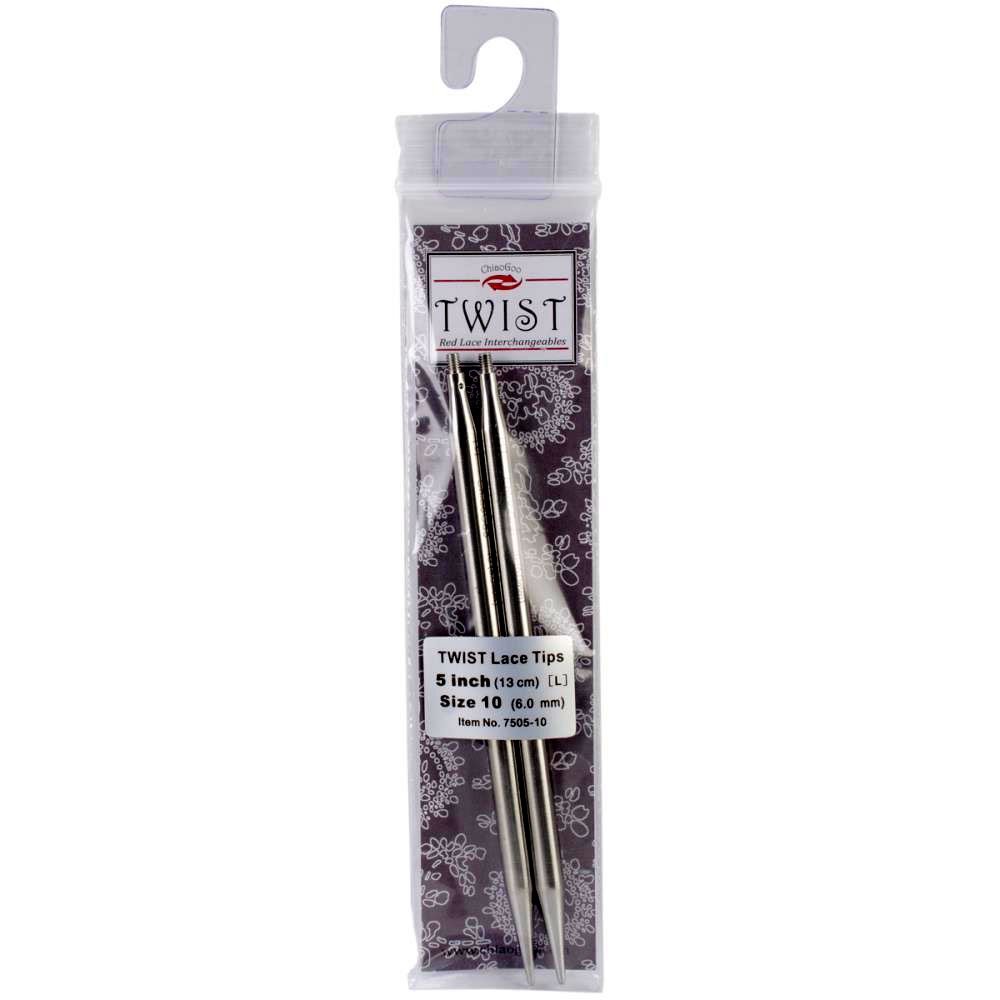 ChiaoGoo Needle Tips 5 inch (13cm) for Twist Red Lace Interchangeable Set Size US 8 (5mm) 7505-8