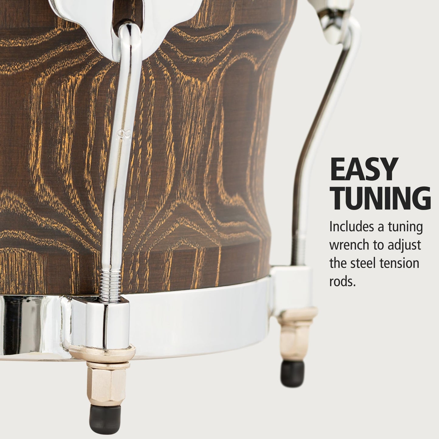 Meinl Percussion WB400VBR-M 7 8.5-Inch Woodcraft Bongos, Vintage Brown