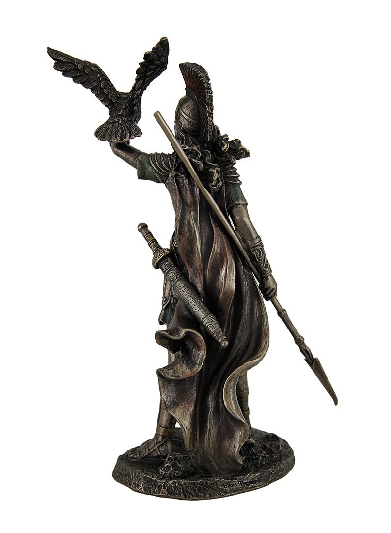 Athena - Resin, Greek Goddess Of Wisdom And War with Owl Statue